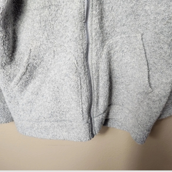Lululemon So Sherpa Wool Blend Boucle Gray Heather Hooded Zip Jacket-Size 6 - Picture 8 of 11